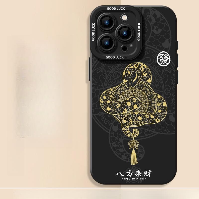 Year of The Snake Applicable Apple IPhone 16 Mobile Case 15plus Frosted 14 Silicone 13mini Protective Case 12pro Apple 7P/8P Universal