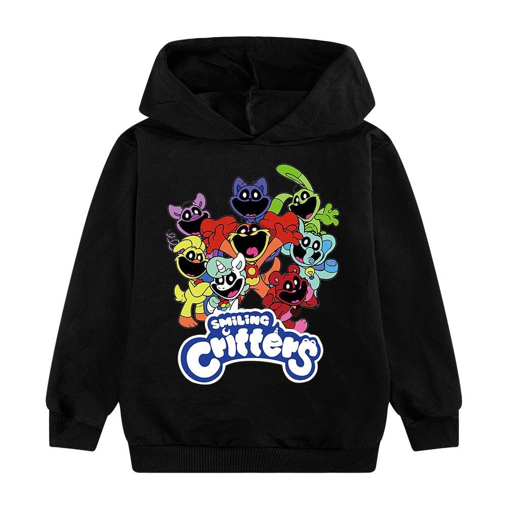 Kids 3D hoodie Smiling Critters pullover Children Sweater 130cm black