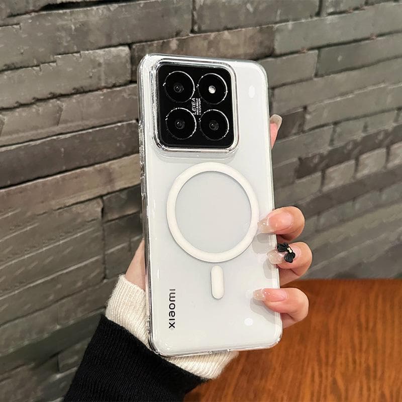 for Magsafe Clear Phone Case for Xiaomi 15 Pro 14T 13T 14 13 12 11 Ultra Acrylic Shockproof Wireless Charging Protection Cover For Xiaomi 13 clear