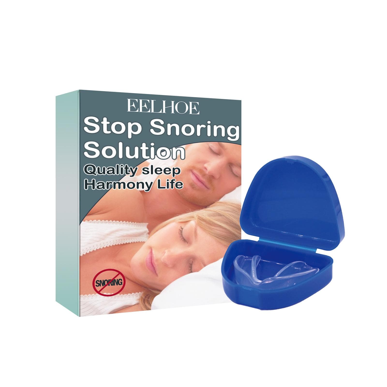 EELHOE Stop Snoring Solution Anti-Snoring Mouth Guard Sleep Mouthguard with Storage Box 0 transparent