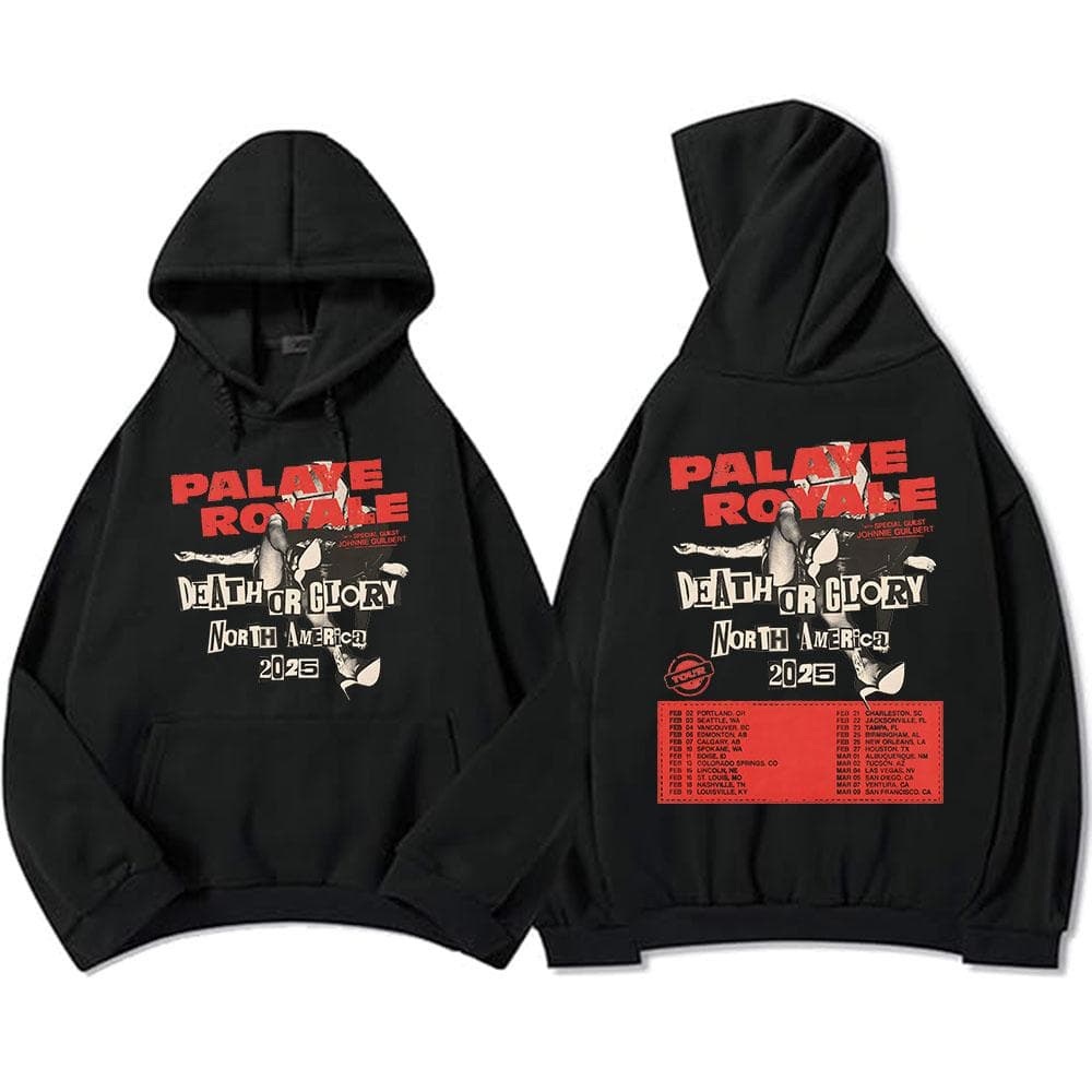 Death or Glory North America 2025 Tour Hoodies Palaye Royale Rock Band Sweatshirts Heavy Mental Style Clothes M