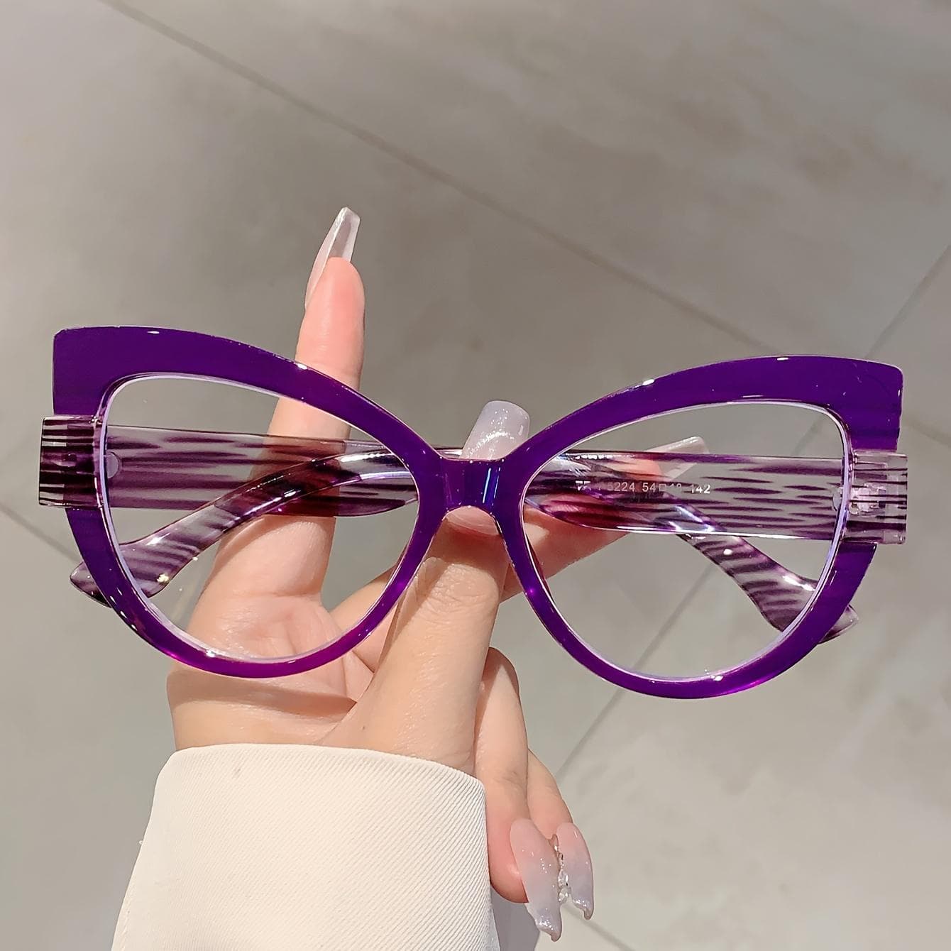Oversize Cat Eye Glasses Stylish Color Blocking Green Gradient Chic Leopard Print Fashion Eyewear Trendy Accessories