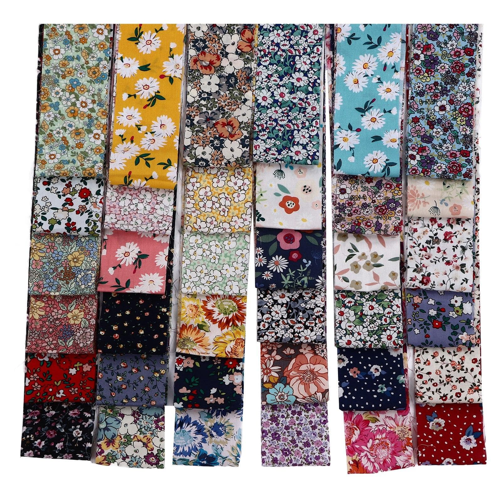 36Pcs Jelly Roll Fabric Rich Bright Color Wide Application Soft Pure Cotton Quilting Fabric for