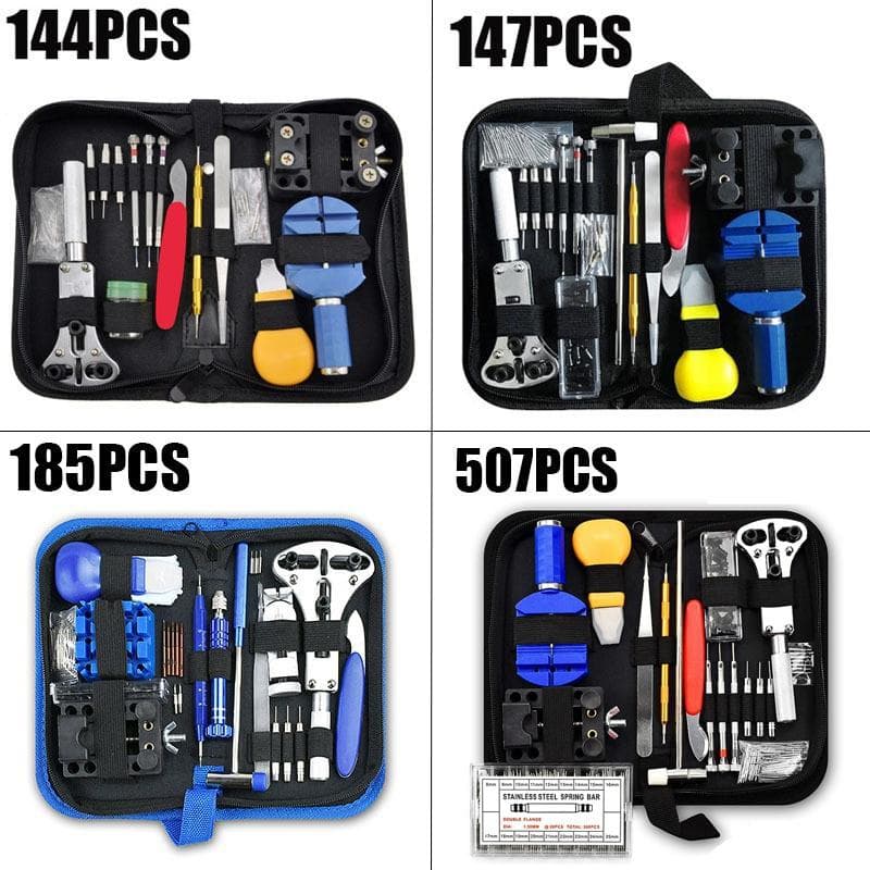 507/147/11Pcs Watch Repair Tool Kit Holder Watchband Remover Link Pins Spring Bar Watchmaker Repair Tool Opener Pin Link Remover Watch Band Link Tool 147Pcs