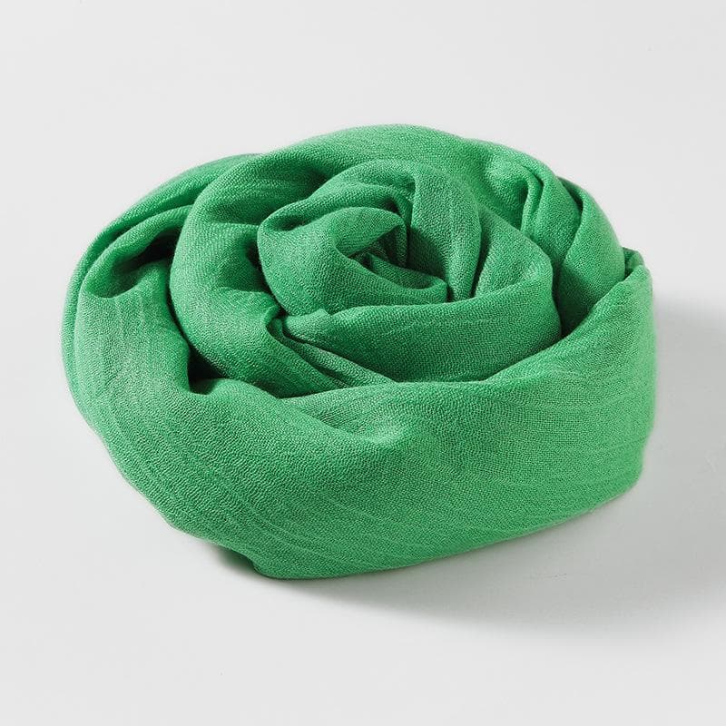 Summer Silk Scarf for Women, Fashionable Sun Protection and Shading, Beach Long Scarf, Solid Color Cotton and Linen Silk Scarf, Scarf 100*195CM dark green