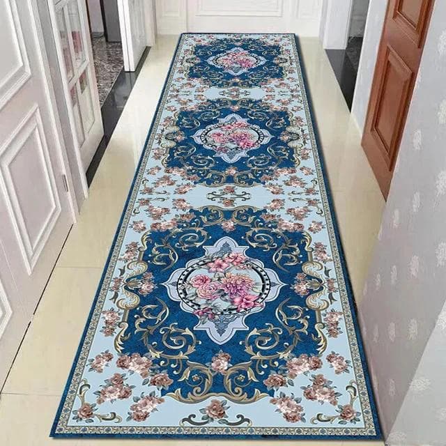 Nordic Style Living Room Hall Carpet Long Hallway Corridor Rugs Kitchen Mat Flannel Anti-slip Doormat National Bedroom Area Rug 60x200cm