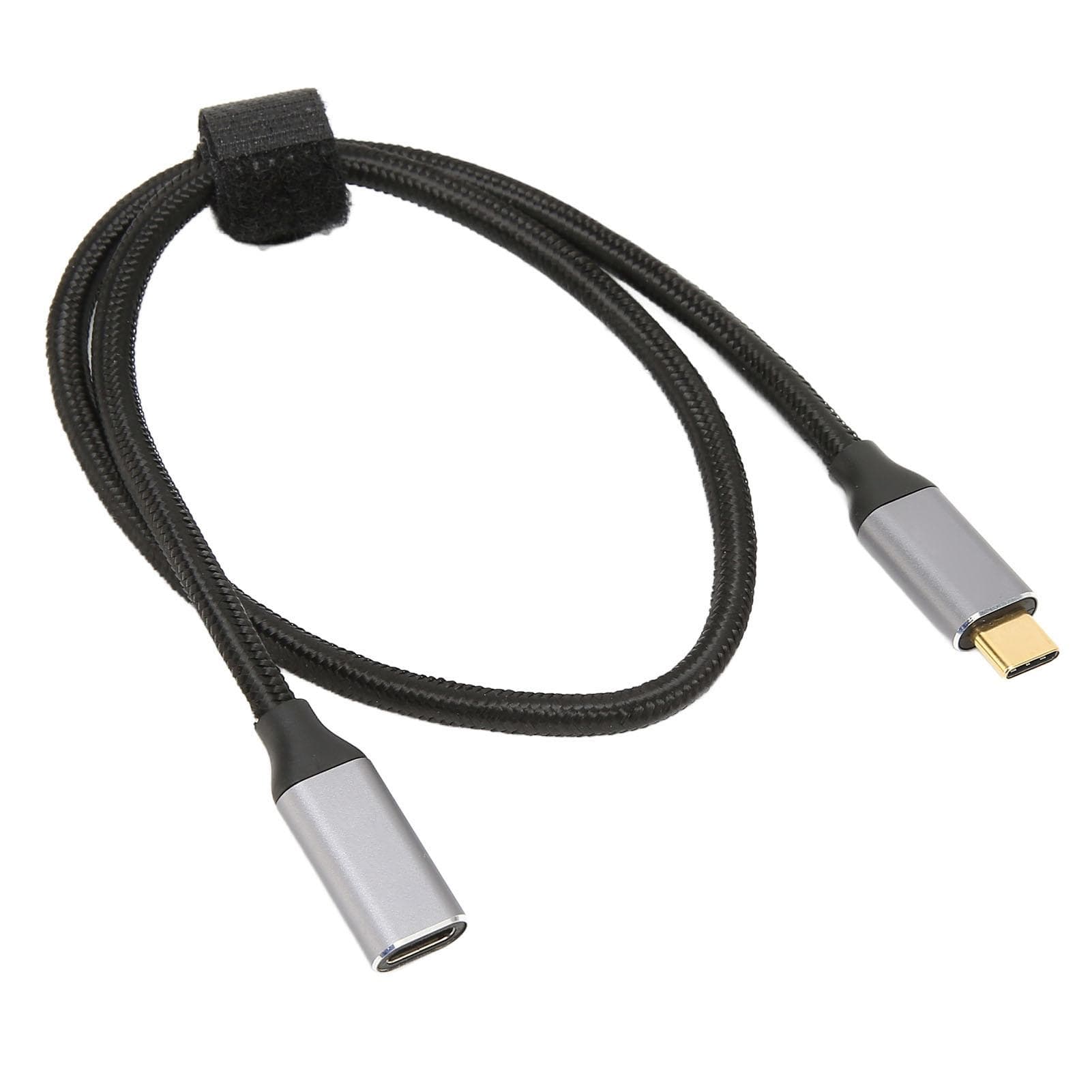 USB C Extension Cable 10Gbps Data Sync 100W Power Delivery 4K 60Hz Video Output USB C Cable with E 50cm / 19.69in