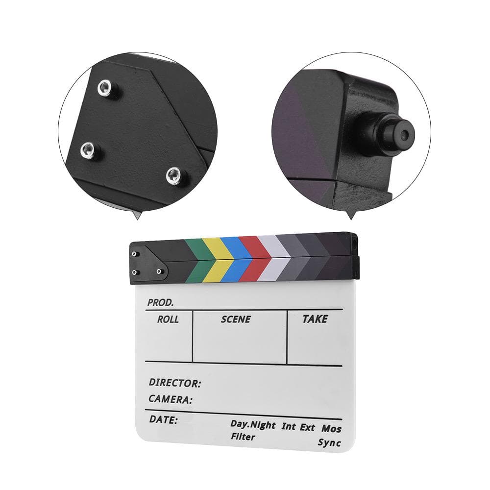 Dry Erase Acrylic Director Film Clapboard Movie TV Cut Action Scene Clapper Board Slate multicolor stick