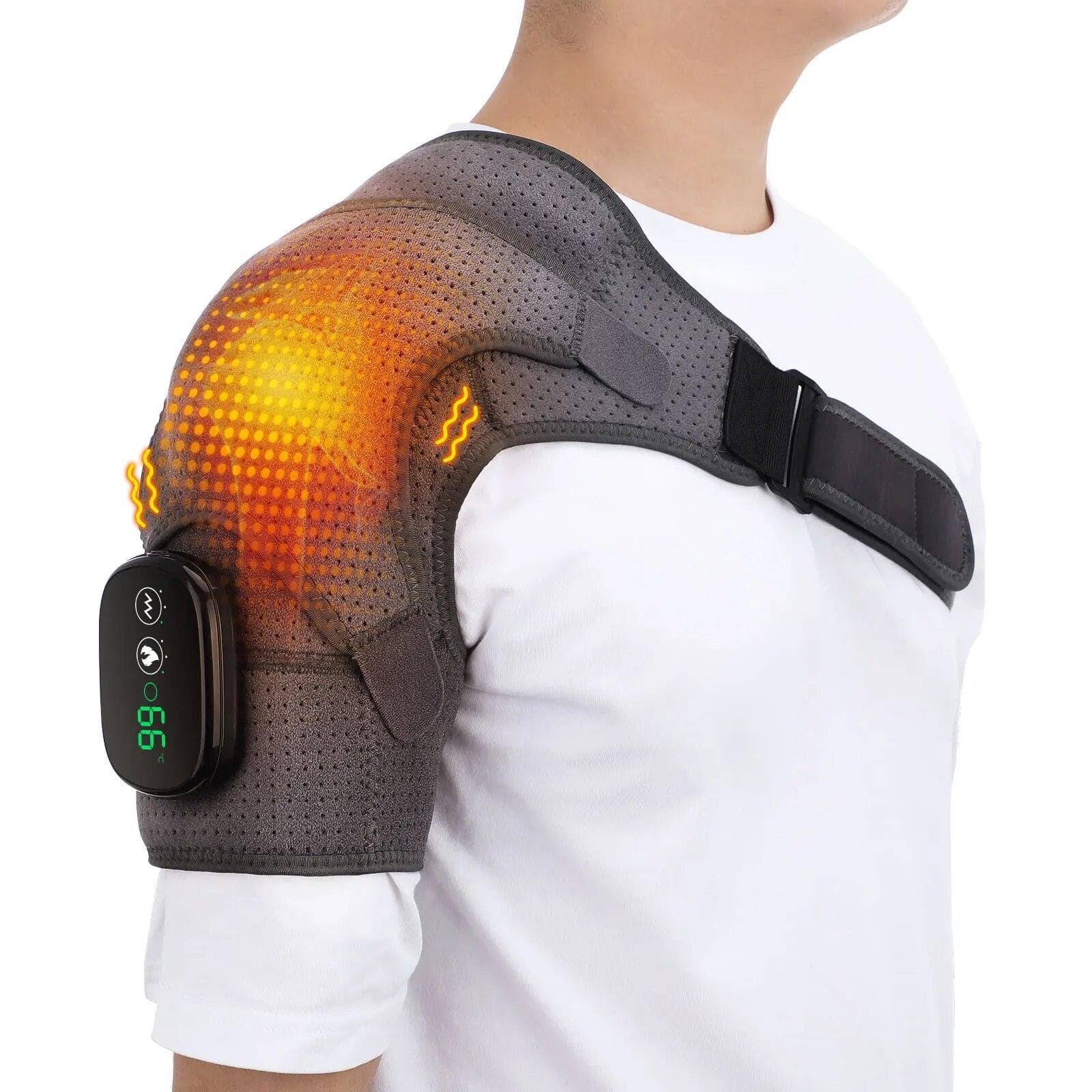 Electric Heating Shoulder Massager Vibration Massage Shoulder Brace Support Belt Arthritis Pain Relief Physiotherapy Brace Belt CN