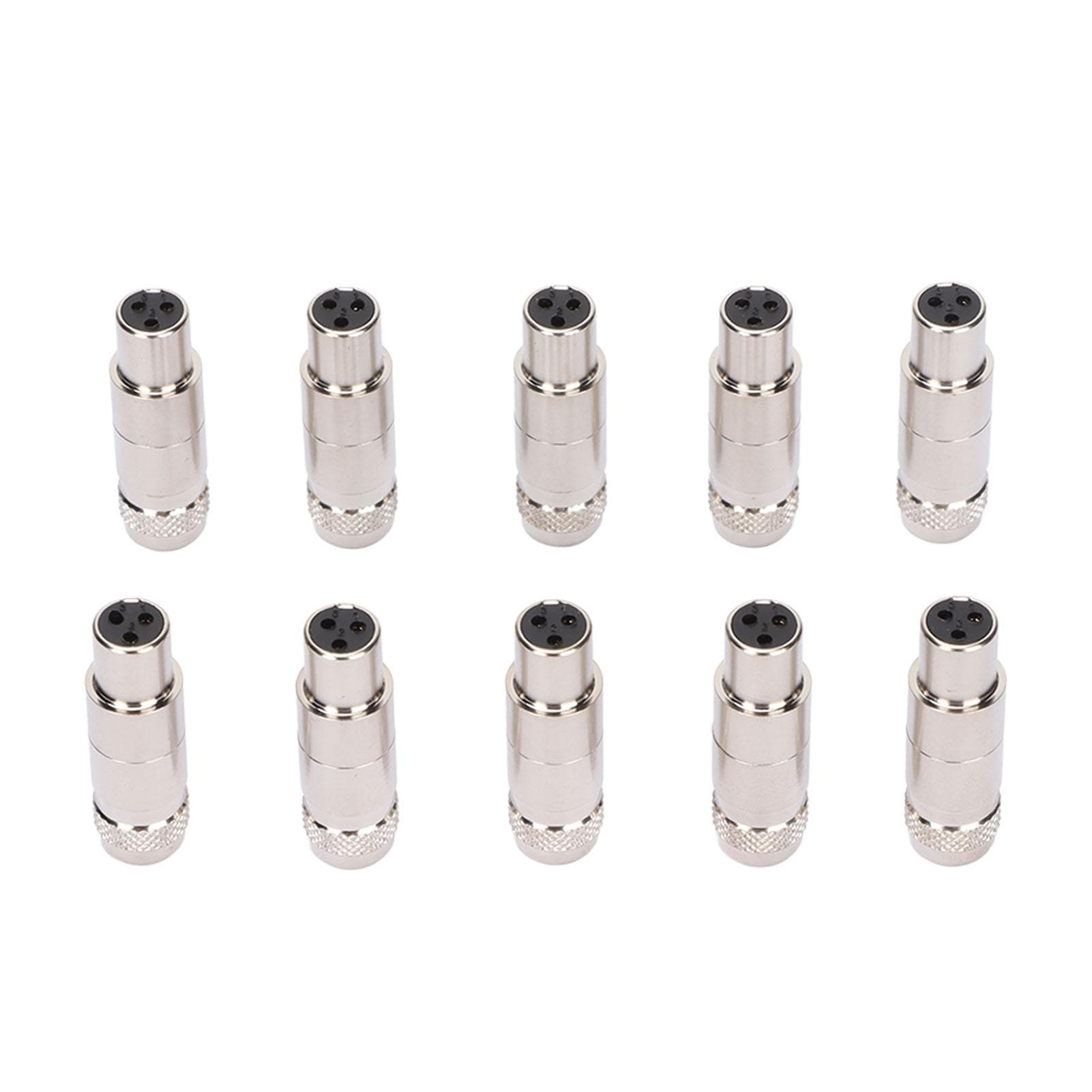 XLR Adapter 3 Pin Female to 3 Pin Male Metal Mini XLR Connector for Microphone Cable Monitor