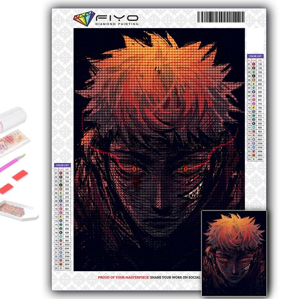 DIY 5D Diamond Painting Anime Jujutsu Kaisen Cross Stitch Kit Full Drill Embroidery Mosaic Art Picture of Rhinestones Gift Full Square 20X30CM