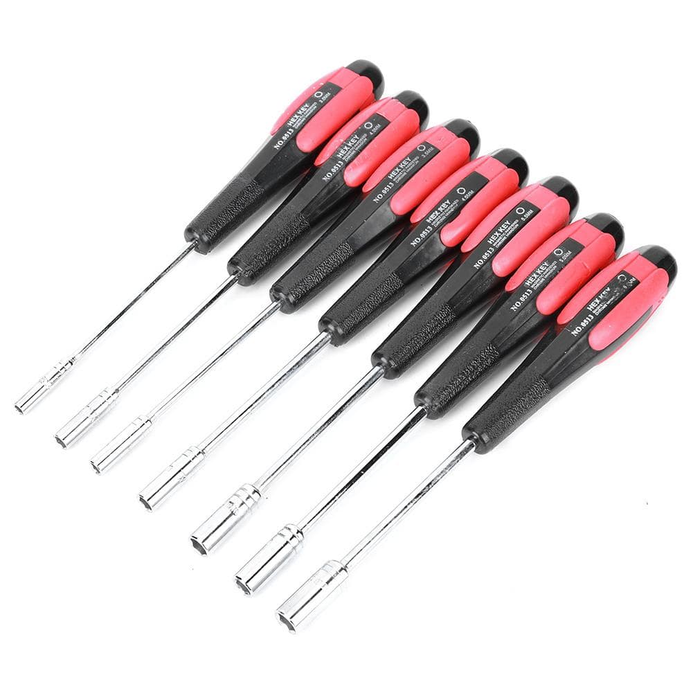 7PCs Socket Screwdriver Elongated Thin Hand Tool Repair Kit Chrome Vanadium Steel NonSlip