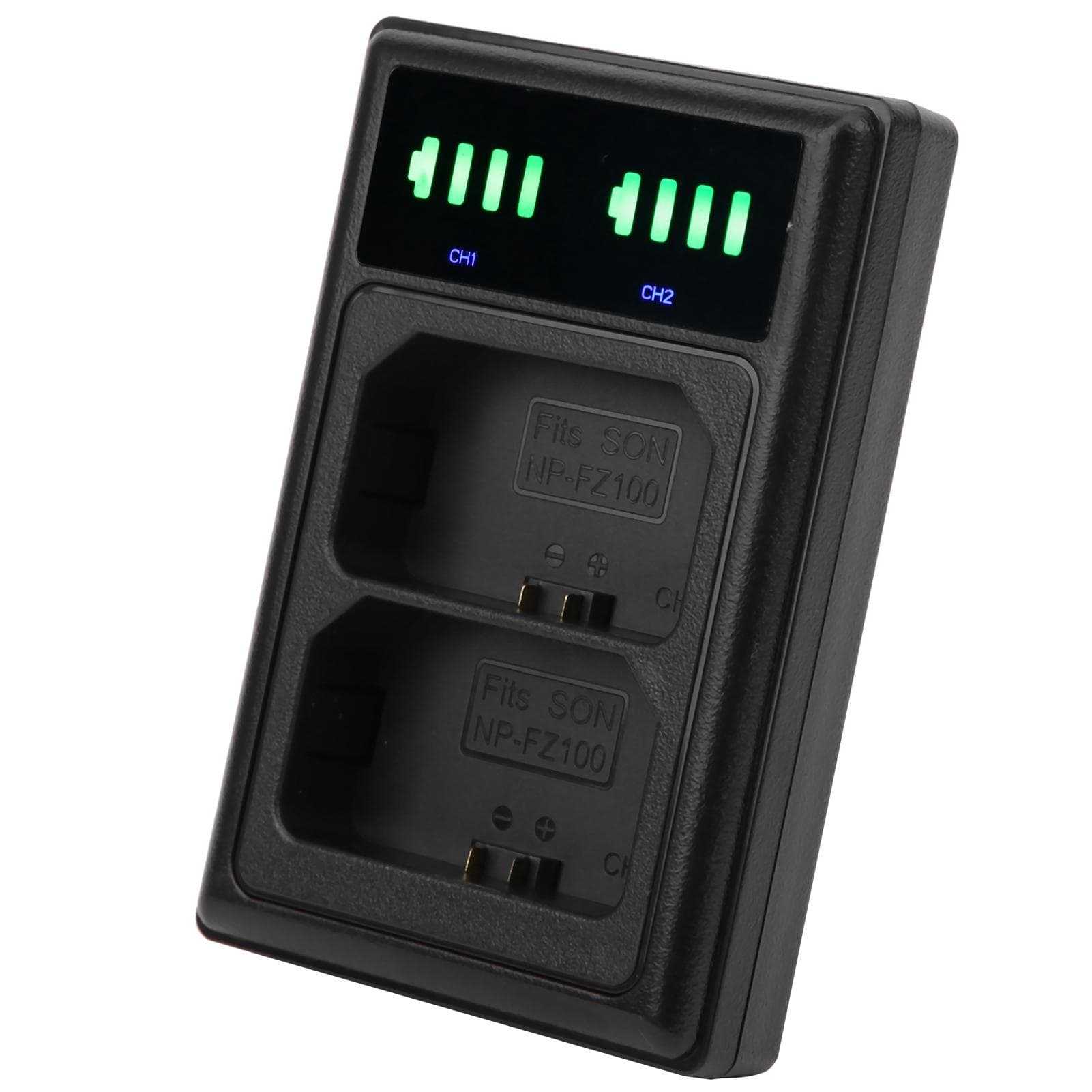 Portable Camera Battery Dual Port Charger Charging Dock with LCD Display for NPFZ100
