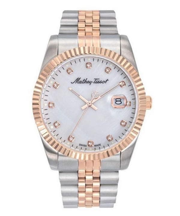 Mathey-Tissot Mathy II Two Tone Stainless Steel White Dial Quartz H710RA Men's Watch white
