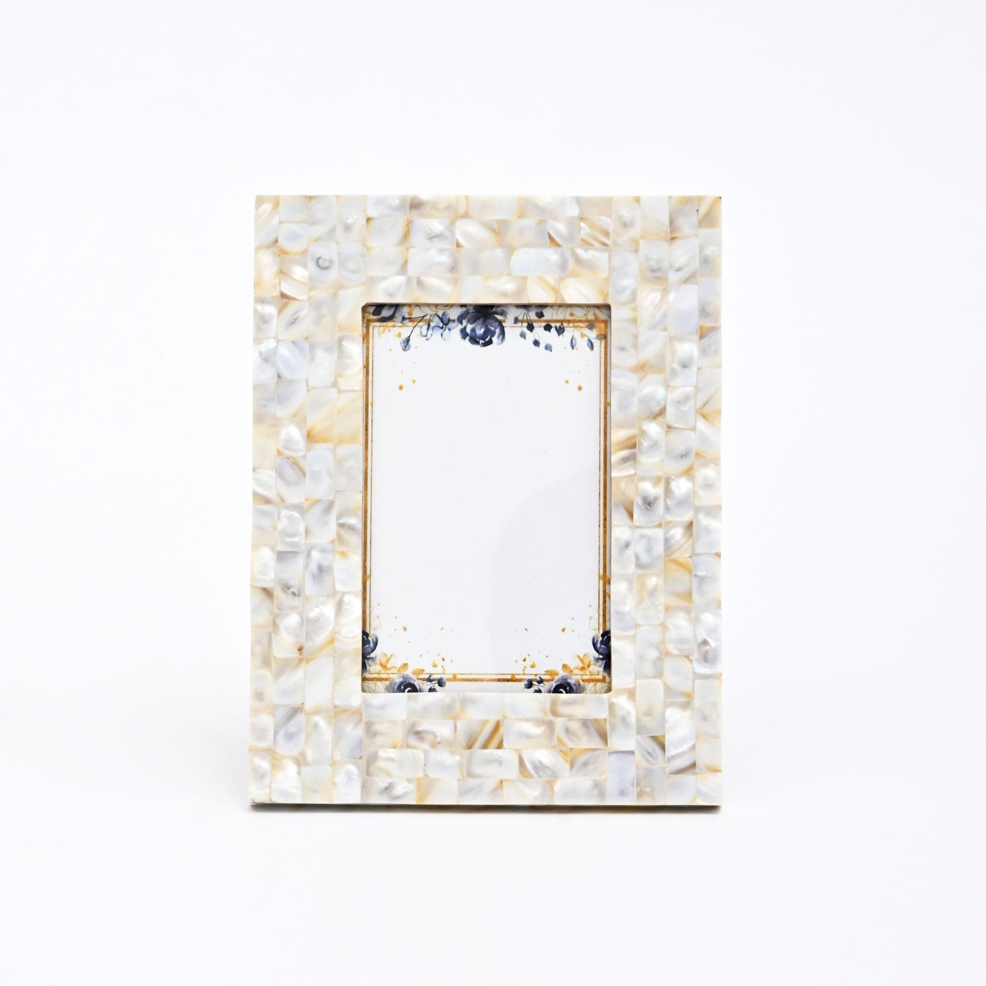 Handcrafted Mother Of Pearl Style Photo Frame 22.225x17.145x1.905 beige