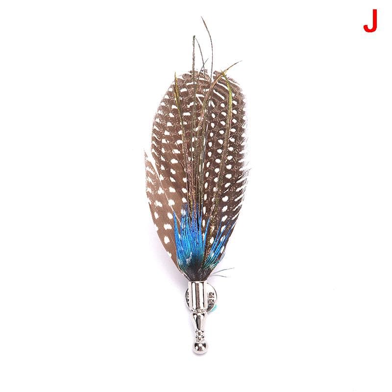 Handmade Peacock Pheasant Feather Brooch Hat Lapel Pin Set Wedding Accessories