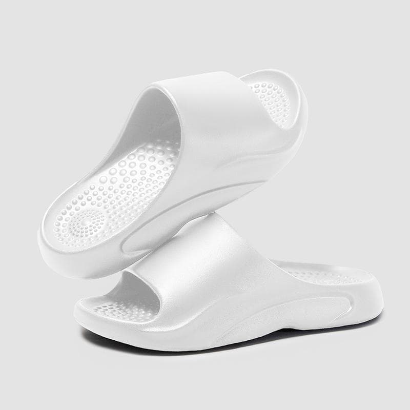 Women's Non Slip Indoor Bathroom Slippers Massage Soft Sole Eva Home Slippers for Women Lightweight Summer Beach Flip Flops 2025 44-45 white