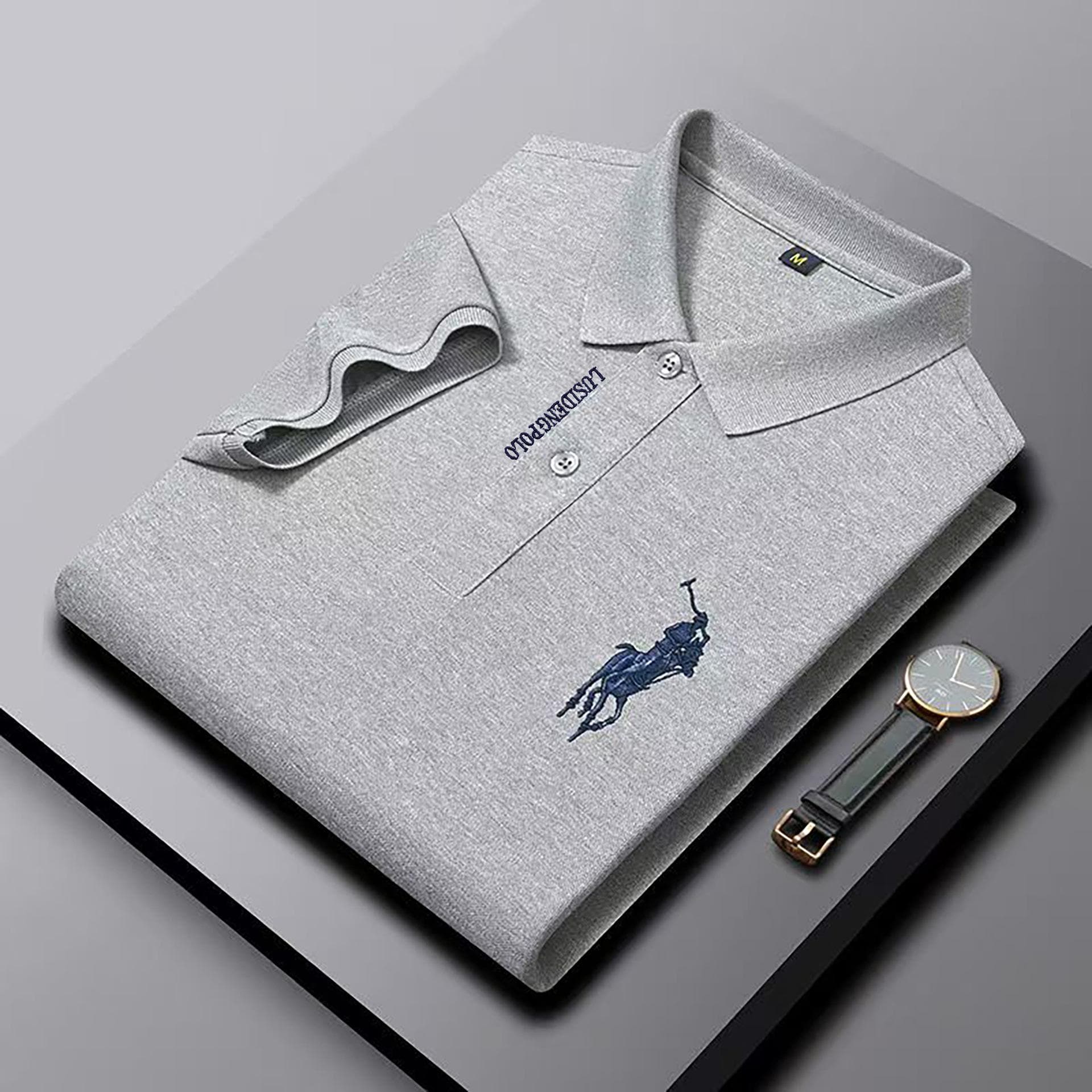 Men's Polo Shirt Summer Short Sleeve T-shirt Men's Bottoming Shirt Casual Embroidered Polo Shirt L