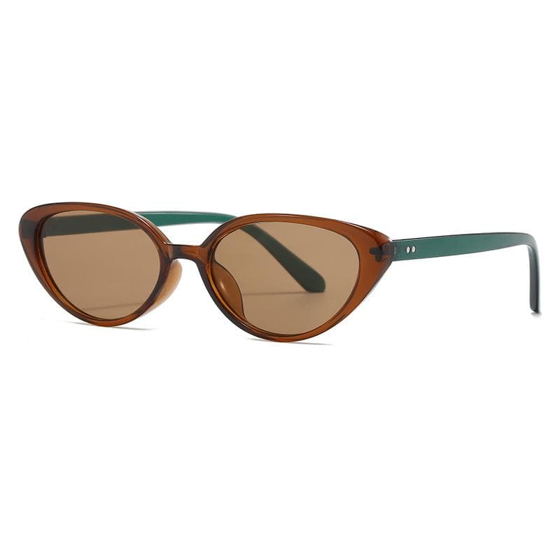 Rivets Brown Cat Eye Sunglasses for Women Retro Designer UV400 Protection Fashion Shades Purple Eyewear