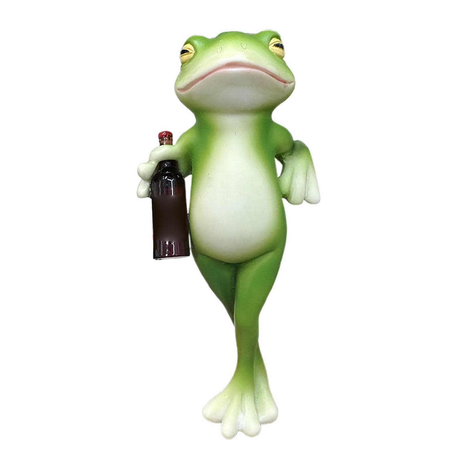 Frog Flower Pot Hugger Figurine Cute Simulation Hanging Frog Statue for Plant Pot Glass Fish Tank C Style green