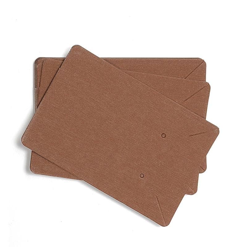 100 Pcs Earring Cards 6x9cm Blank Kraft Paper Tag with 100 OPP Bags for Displaying Necklaces brown