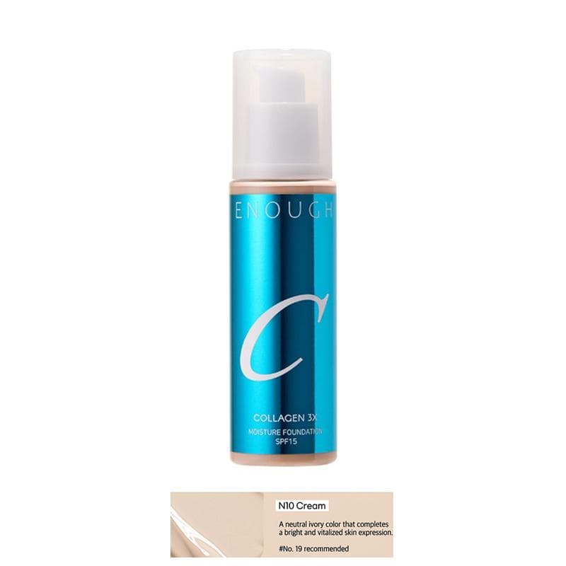 ENOUGH COLLAGEN 3X Moisture Foundation SPF 100mL (30 Options) #N10 Cream x 1PCS