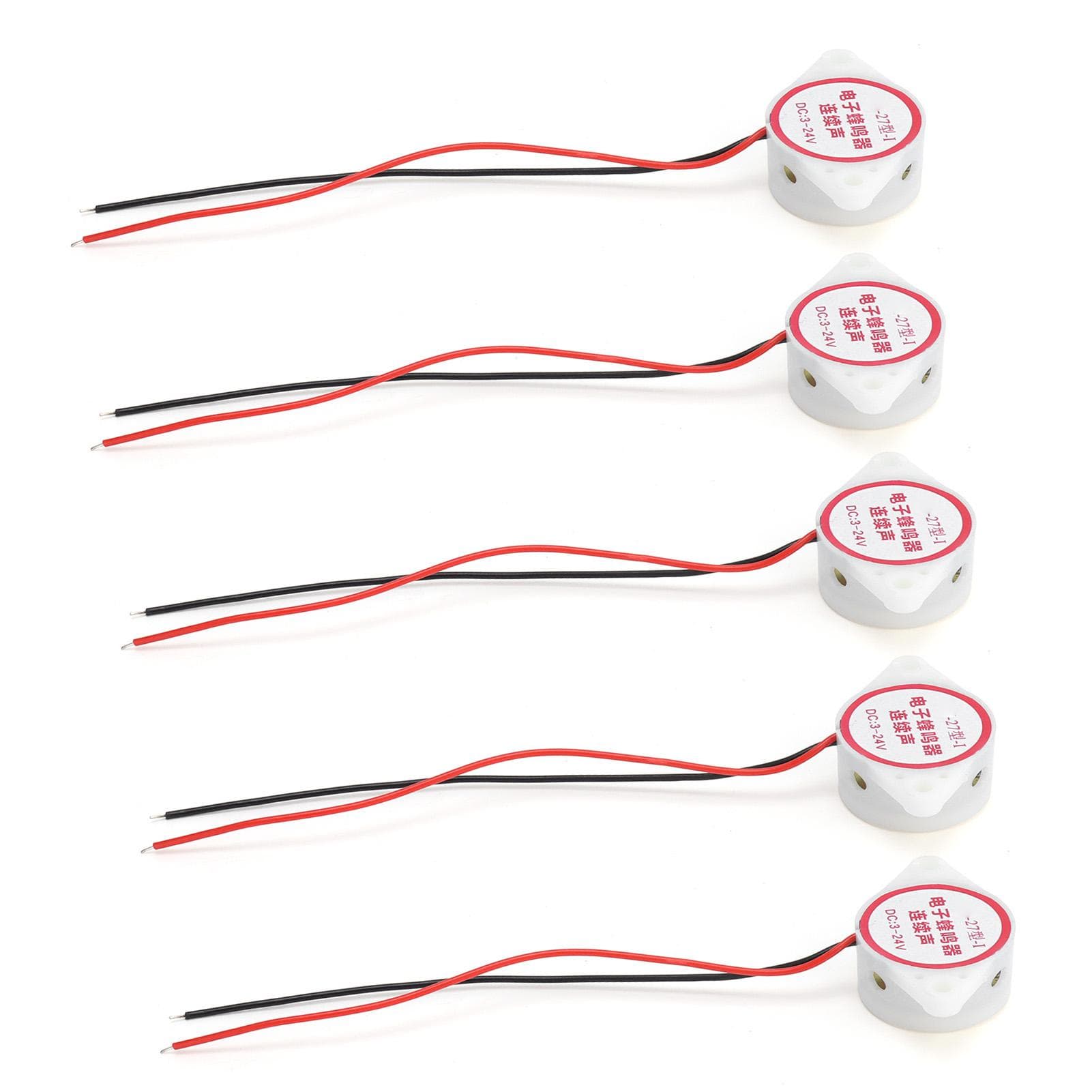 5Pcs Alarm Buzzer Continuous Beep Piezo Active HighDecibel Signal Sounder 95dB DC324V(White )