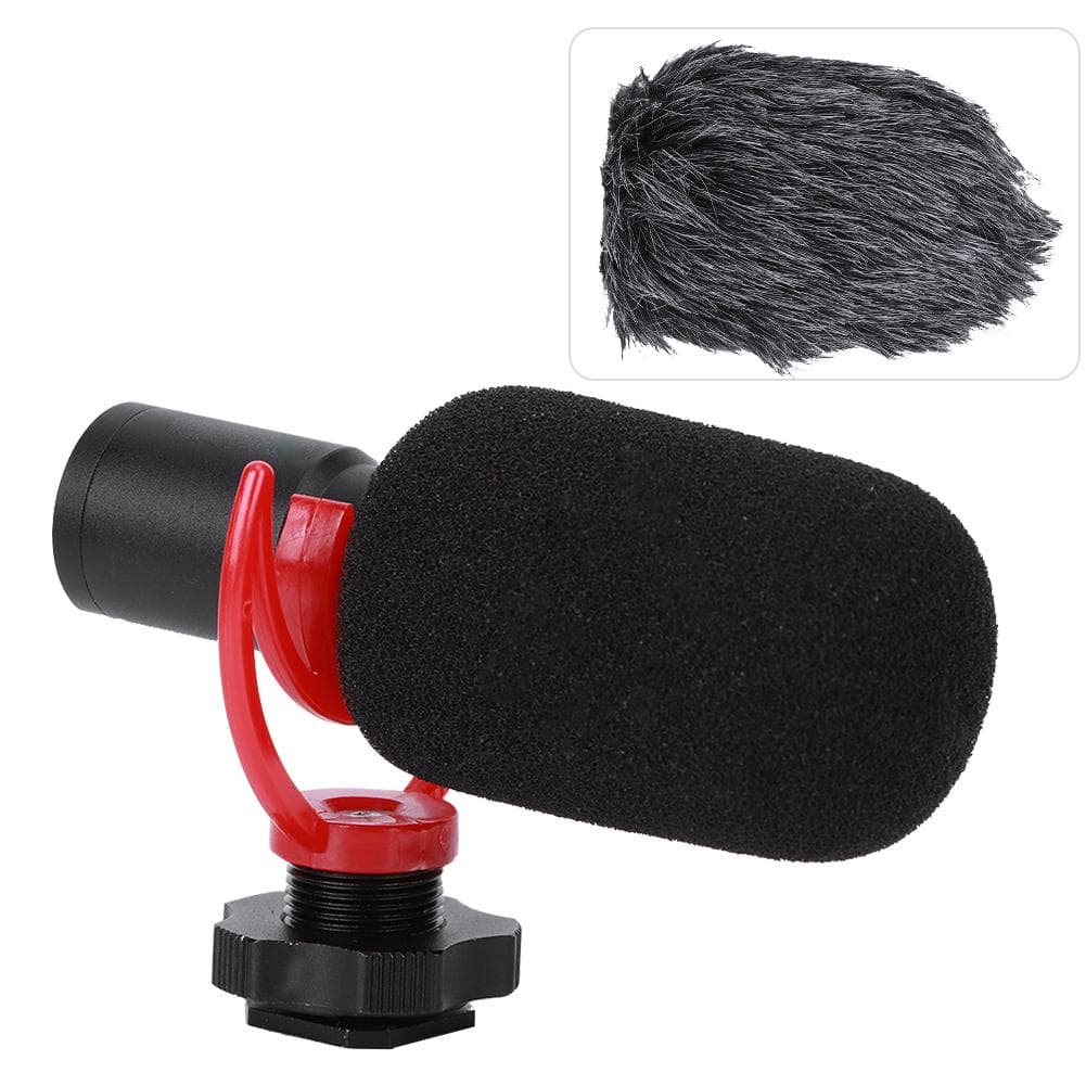 FM8 3.5mm Condenser Interview Video Record Microphone for Camera Phone