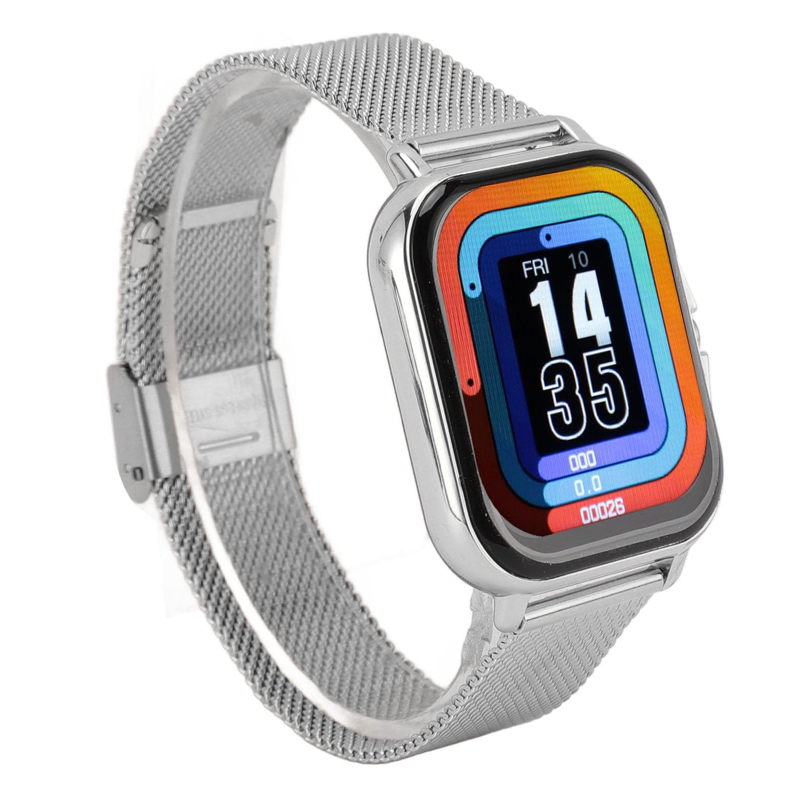Smart Sports Watch 1.69 Inch Full Touch Screen 12 Sports Modes IP68 Proof Men Women Bluetooth silver