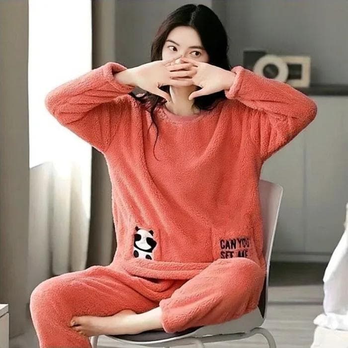 Winter Warm Pajamas Thickened Warm Flannel Pajamas Students Long-sleeved Cartoon Ladies Home Clothes Set Pajamas for Women 2XL