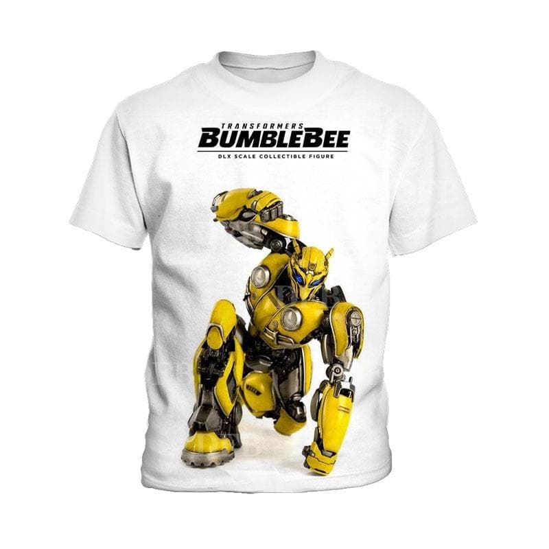 Transformers Bumblebee 3D printed children's T-shirt summer new short sleeved handsome boy short sleeved 3-13 years old 110