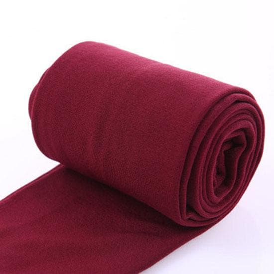 Women Slim Fit Safety Leggings Slimming Warm Cotton Pants Tight Stretch Pants wine red