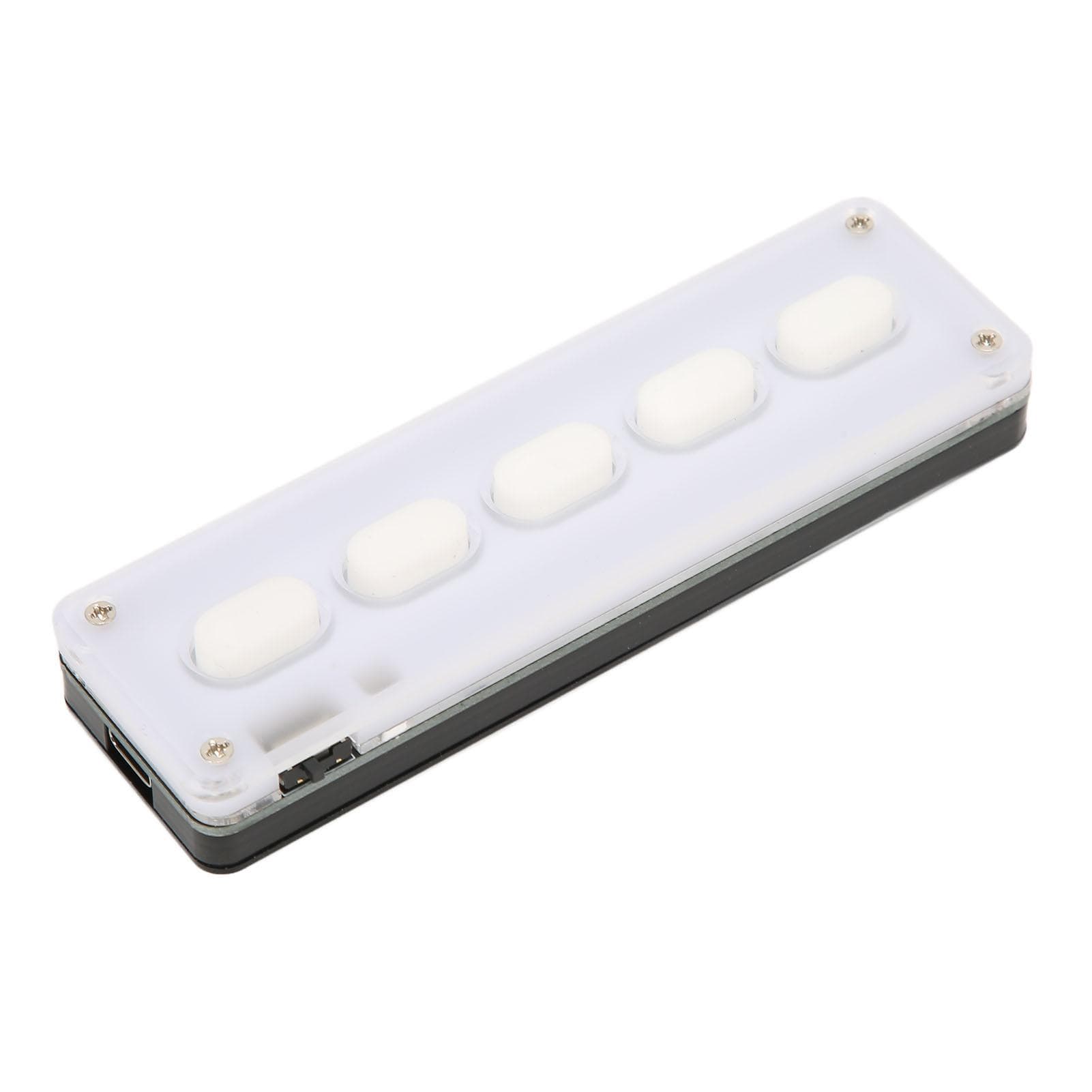 Programmable Keypad 5 Keys Wired USB Wireless Bluetooth Dual Mode Mini Silicone Mute DIY white