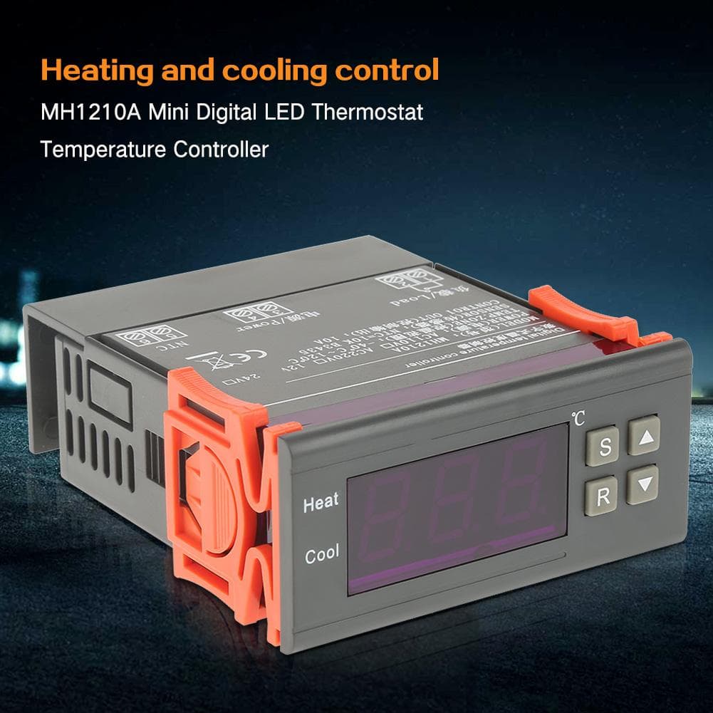 MH1210A Mini Digital LED Thermostat Temperature Controller with Sensor Probe (DC12V)