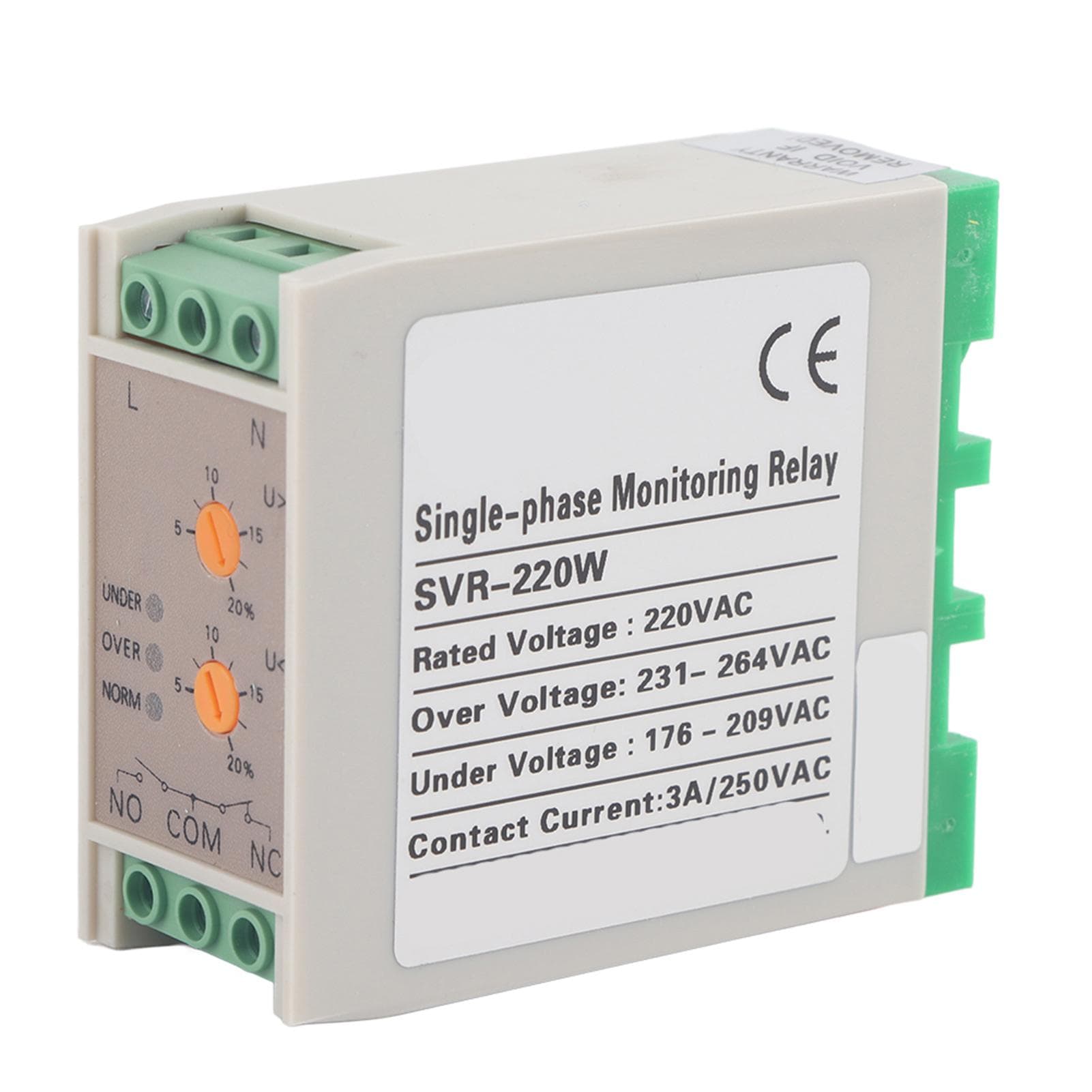 SVR220W Adjustable UndervoltageOvervoltage Range Single Phase Power Monitoring Relay 220V