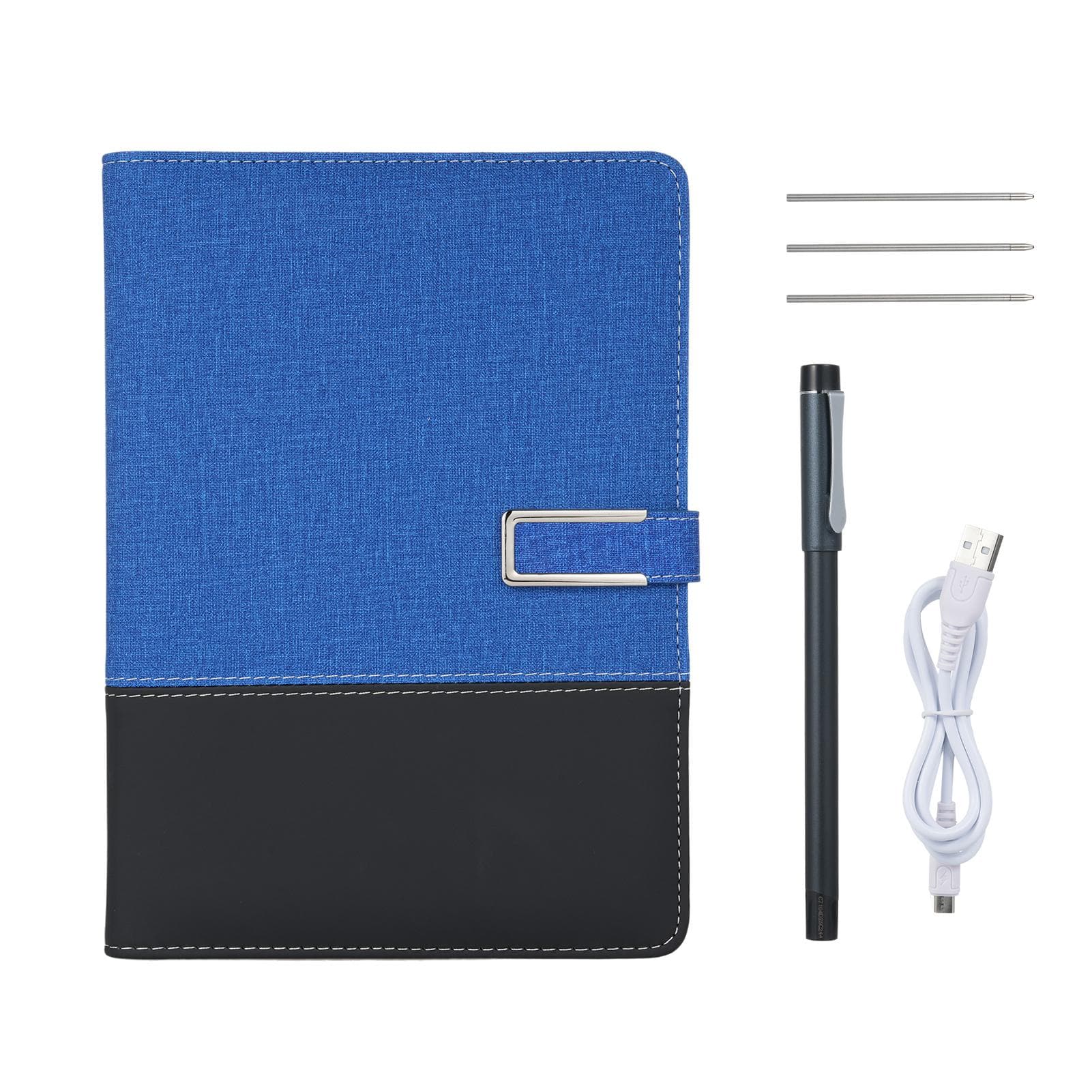 Smart Pen + A5 Leather Notebook Lined Journal Planner Realtime Sync for Digitizing Use with APP blue