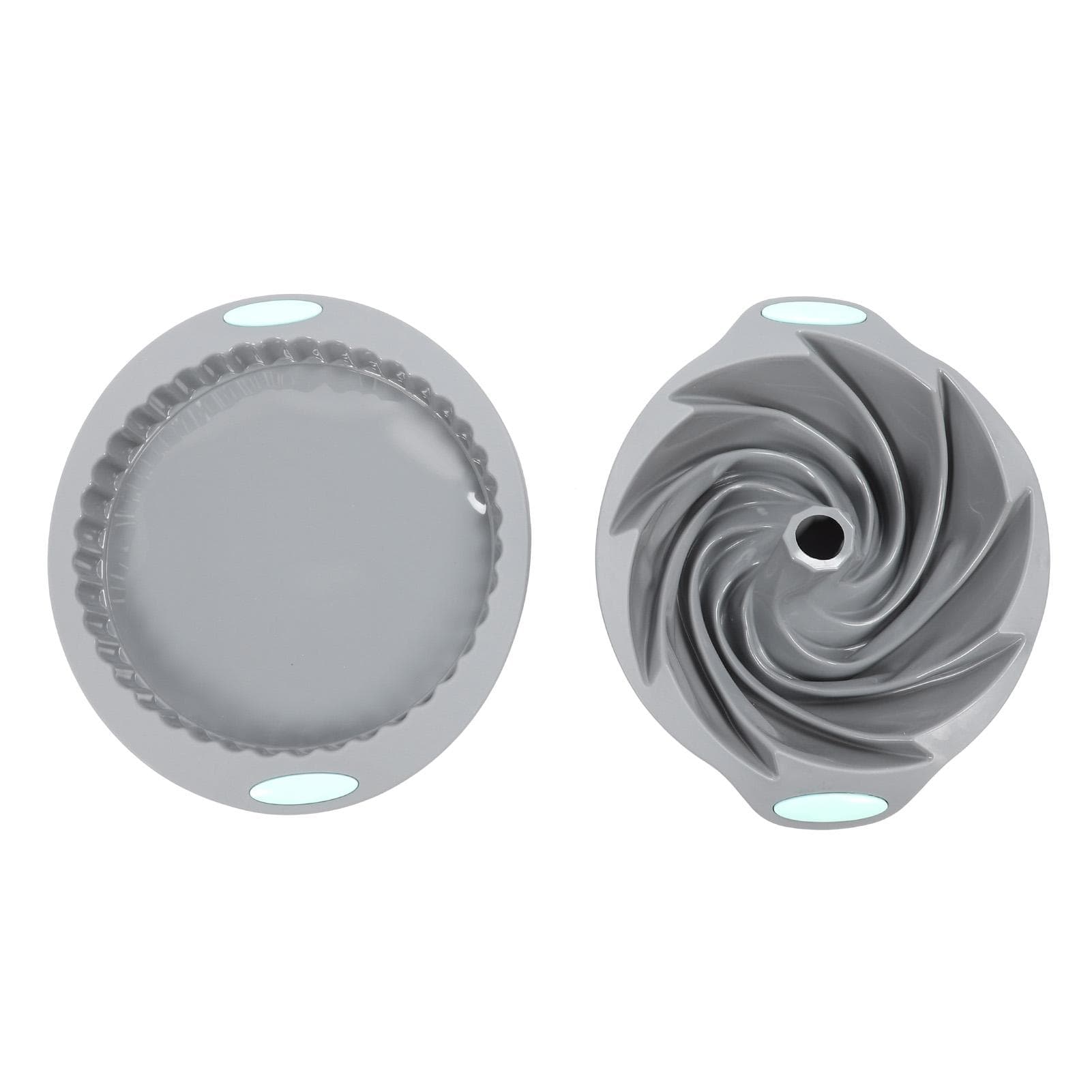 Round Fluted Cake Pan Easy To Release Multipurpose Anti Stick Silicone Baking Pans for Kitchen L(for 6.5-9kg)