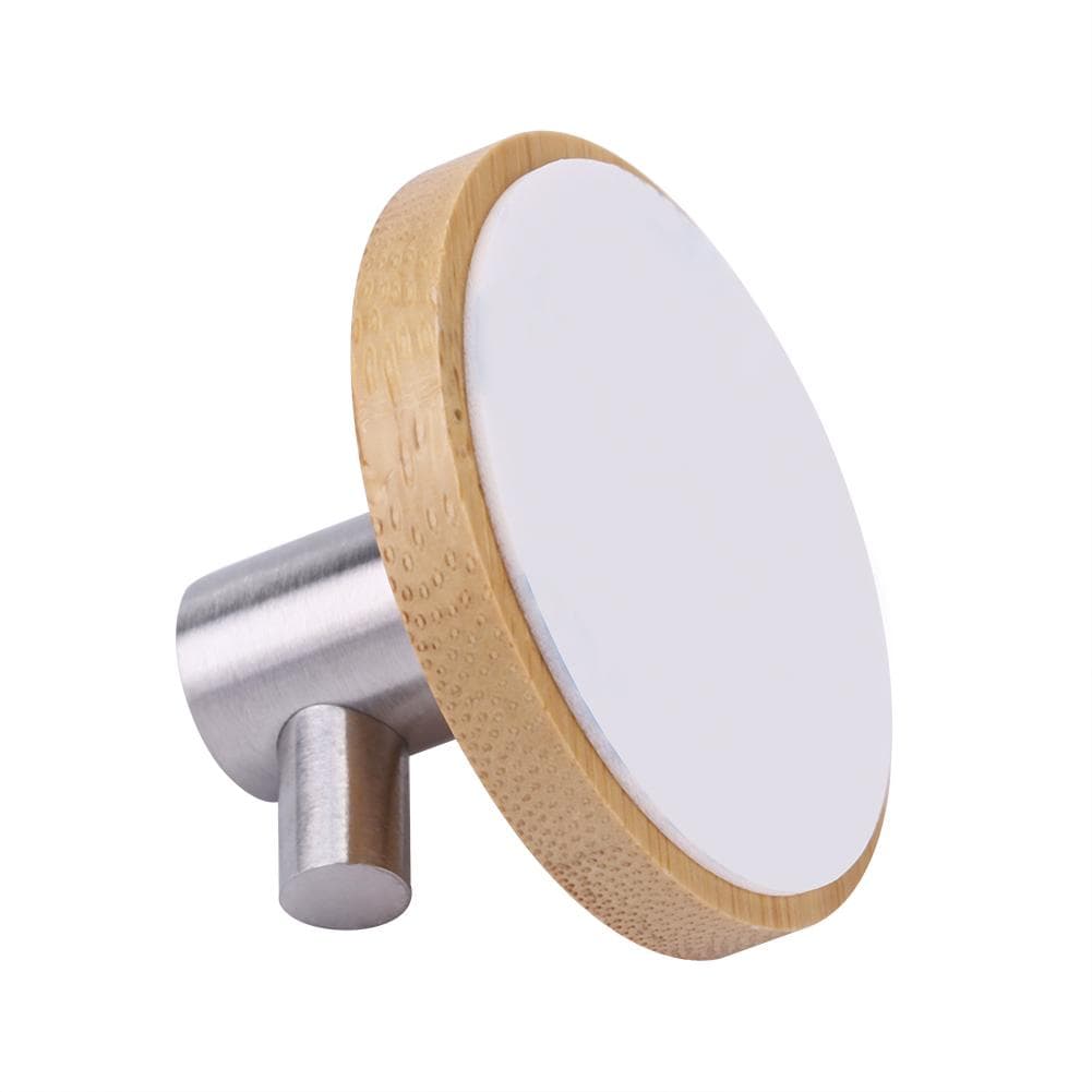 Natural Bamboo Stainless Steel Wall Hanger Hook Bag Key Towel Hanger Kitchen Single Hook