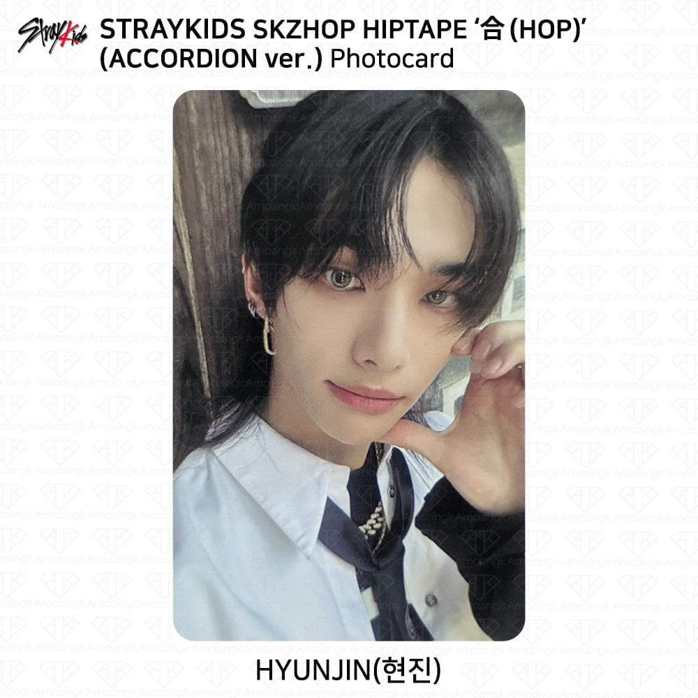 Stray Kids SKZHOP HIPTAPE HOP Accordion Official Photocard Unit Monochrome Hyunjin- Accordion ver #2