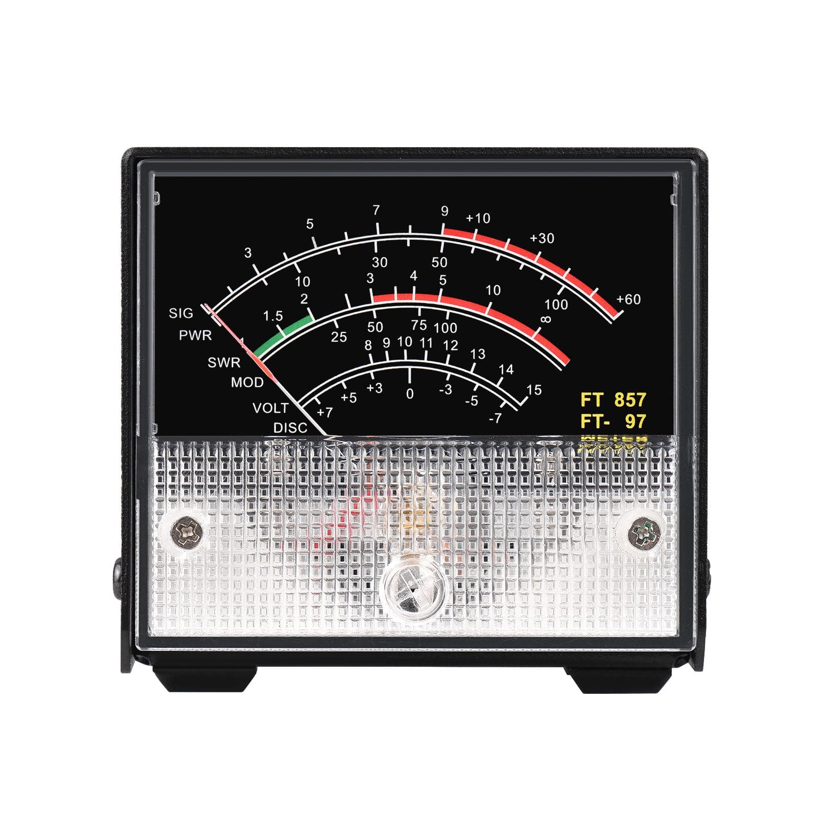 Mini SWR Power Meter External Meter Pointer Wattmeter Receive Display Meter Compatible with YAESU black