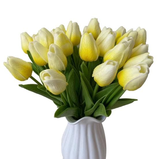 Blooming Bouquet 10Pcs/Set Faux Tulip Flowers Gift Photograph Prop Homen Decor light yellow