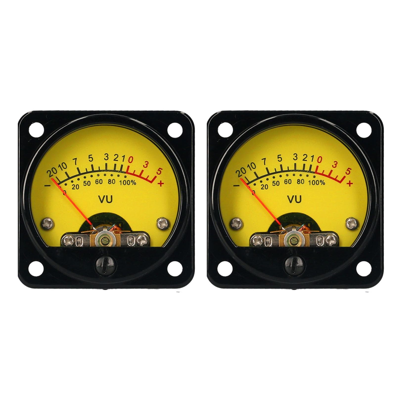 VU Meter 2 Pcs Power Amplifier Portable DB Meter High Precision VU Meter with White Backlight Sound Yellow Backlight