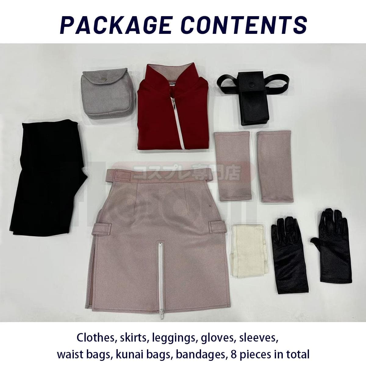 Anime Haruno Sakura Cosplay Costume Top Skirt Shorts Pouch Halloween Thanksgiving Day Christmas Gift S as shown