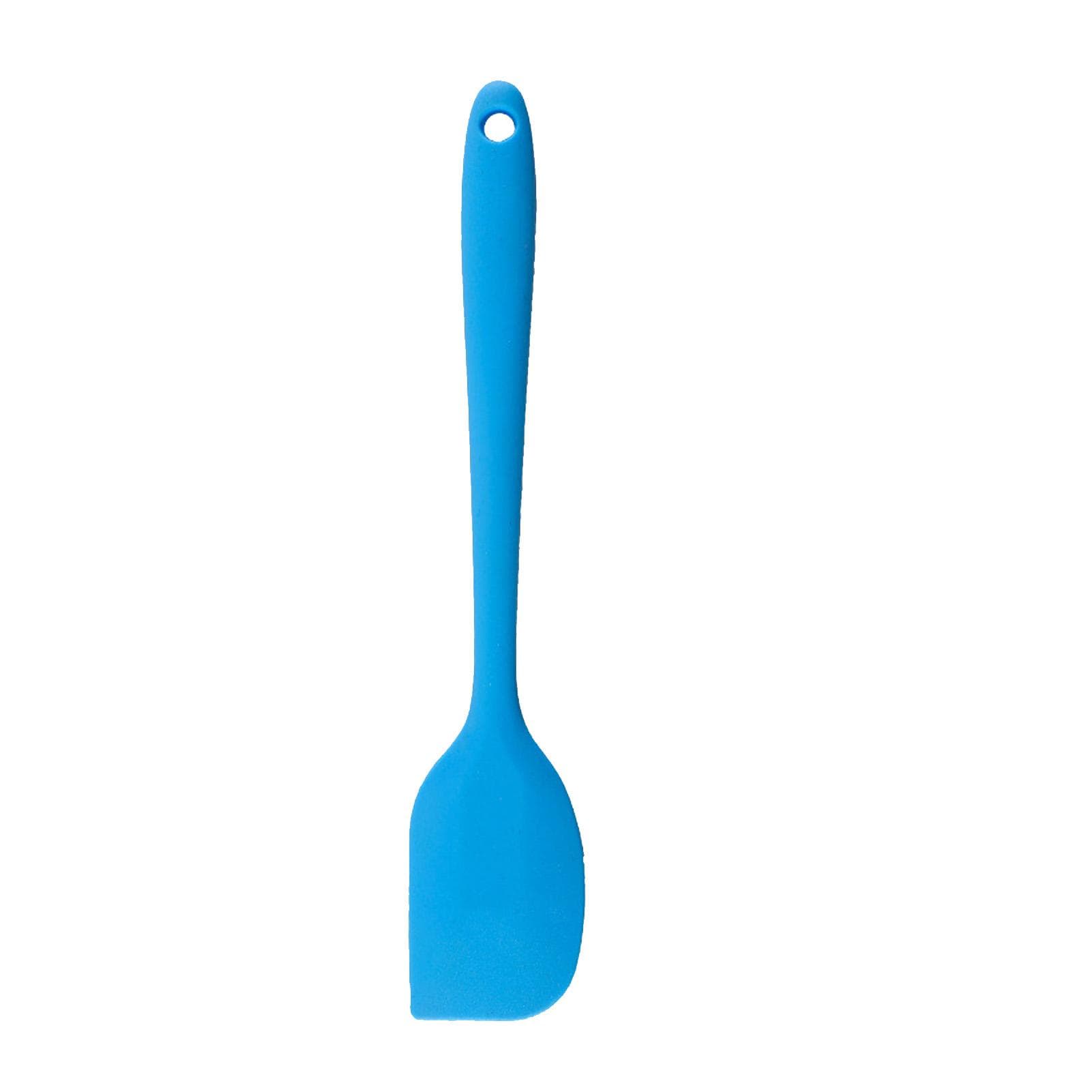 Silicone Spatula Food Grade Heat Resistant Comfortable Handle Cream Spatula Kitchen Baking Gadgets blue