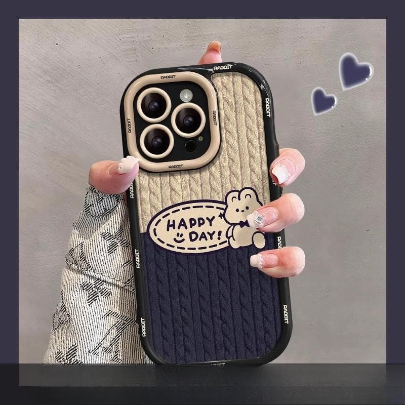 Applicable To Apple 15 Mobile Phone Case IPhone 14plus Sweater Text Label 13/12promax Silicone 11/8p iPhone SE (3rd Generation)