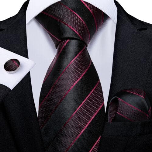 DiBanGu Mens Silk Necktie Set Striped Paisley Solid Tie Pocket Square Cufflinks N-7237