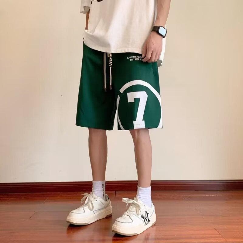American Basketball Sports Shorts Men's Summer New Trendy Brand Loose and Versatile Casual Five-point Pants 5XL green