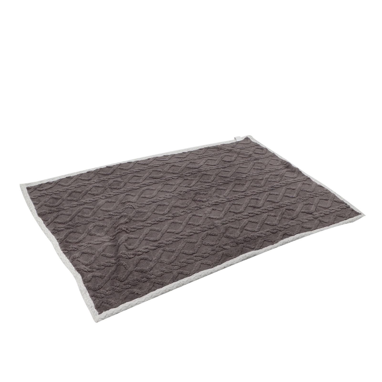Throw Blanket Dual Sided Soft Polyester Cozy Lamb Wool Like Fleece Bed Blanket for Sofa Couch 100x150cm/39.4x59.1in dark gray