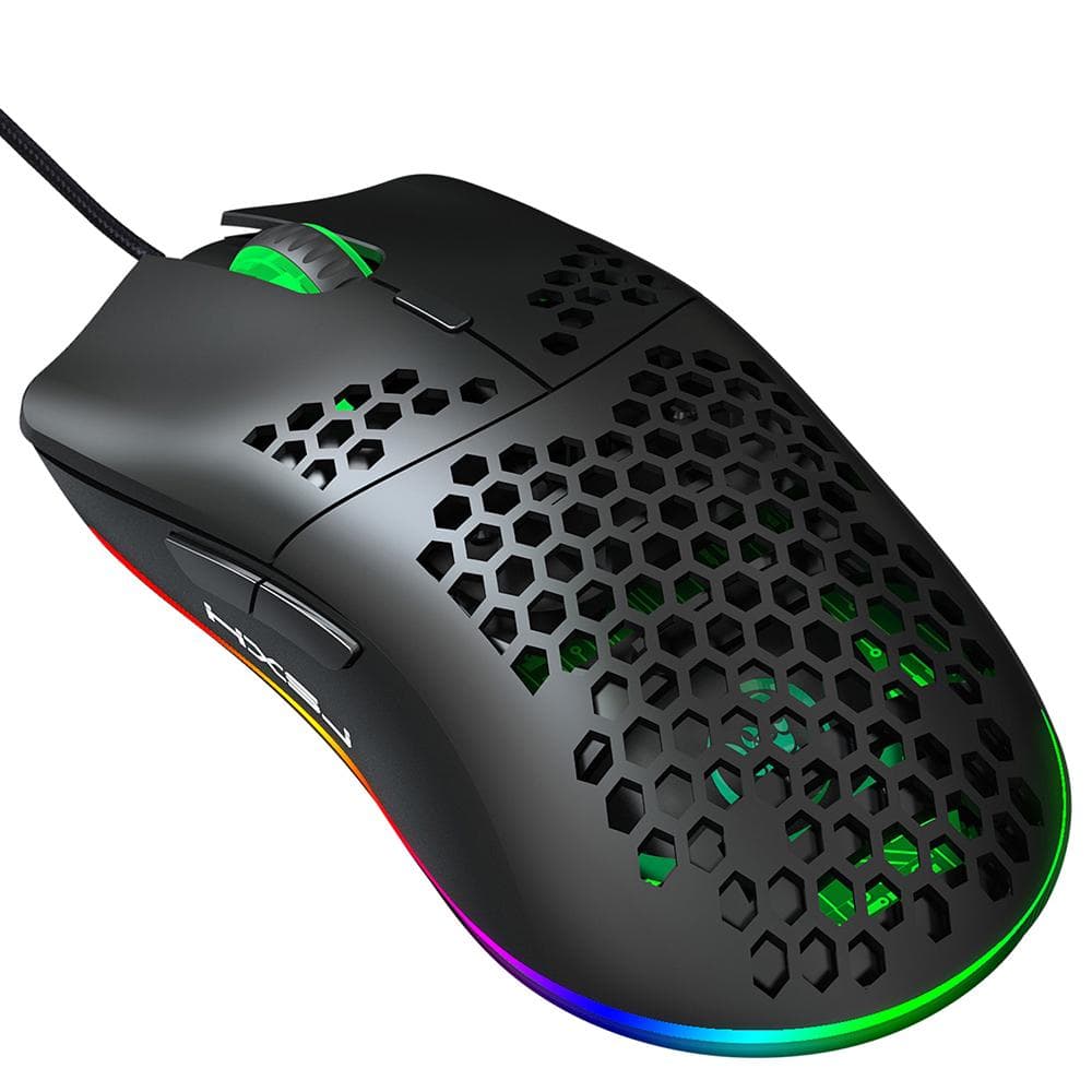 HXSJ J900 USB Wired Gaming Mouse RGB Gaming Mouse with Six Adjustable DPI Ergonomic Design for black