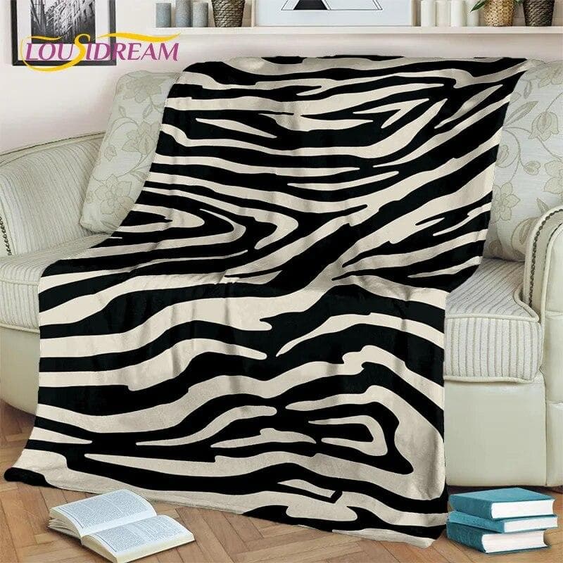3D Colorful Zebra Stripe Pattern HD Blanket,Soft Throw Blanket for Home Bedroom Bed Sofa Picnic Travel Office Cover Blanket Kids 75x90cm